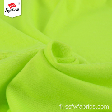 Tissu jersey simple de coton tricoté en polyester vert personnalisé